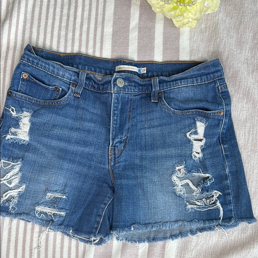 Levis Blue Jean cut off Shorts Distressed Cut-Off Style size size 29